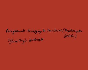 Pomegrenade - Occupying the Territories – Tanya Ury